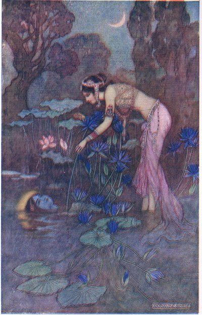 Sita Finds Rama Among Lotus Blooms by Warwick Goble